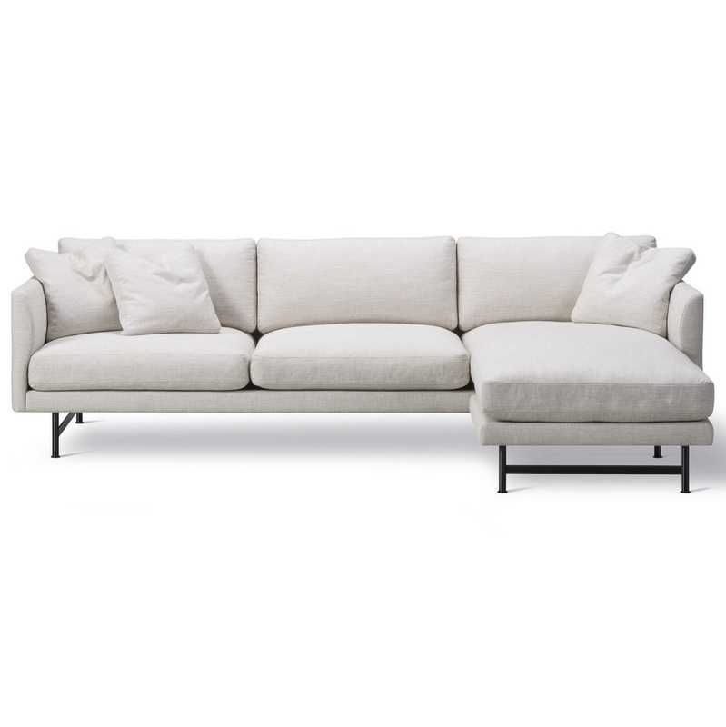 Calmo 3 seater Chaise 80 Metal Base, Designet af Hugo Passos, kan anvendes til indretning af lounge, hotelværelse, mv