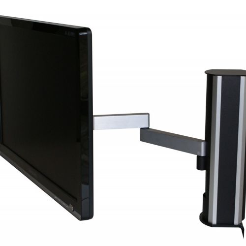 Skærmsøjle skaber mere plads på arbejdsbordet. Giver bedre ergonomi. PJ Production