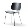 Børge Mogensen Søborg stolen i sort med metalstel, retro stol, enkel stol, kan anvendes til indretning af kantine