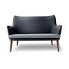 CH72 Wegner sofa i olieret valnød med uld stof