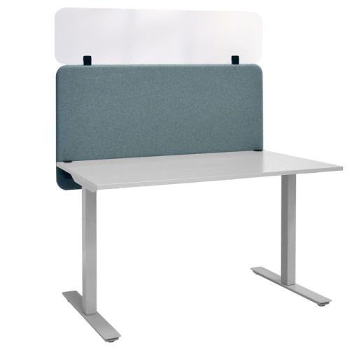 Softline bordskærm, nedhængende med plexiglas