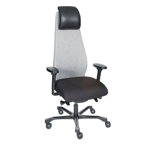 Ven Office 8 kontorstol med stofsæde og -ryg, lædernakkestøtte