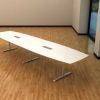 Quadro tøndeformet konferencebord med hvid bordplade