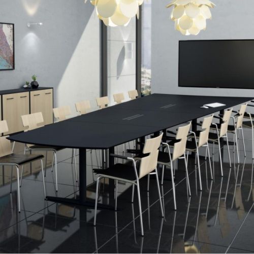 SWITCH MEDIA konferencebord, sort med sort stel, få indretningsrådgivning til indretning af mødefaciliteter