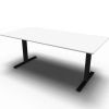 SQUARE konferencebord, hvid med sorte ben, kan anvendes til mødelokalet