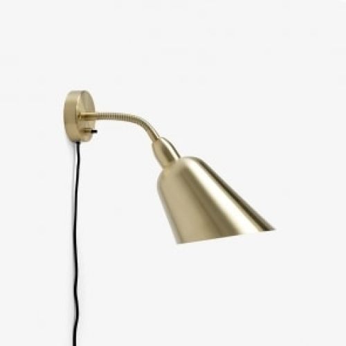 Bellevue AJ9 væglampe i messing, designet af Arne Jacobsen