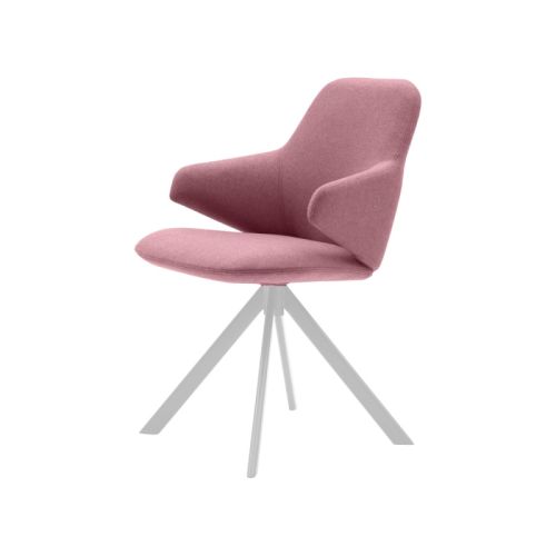 Nuuk stol i lyserød med hvidt stel har et flot stel, der giver stolen et elegant udtryk