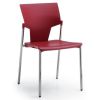 AKTIVA stol, rød i plast, til indretning af kantine, mødelokale og konferencelokaler